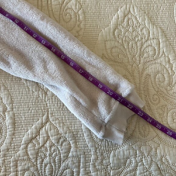 Oversized comfy teddy velvet hoodie cream off white women's L - Picture 9 of 10